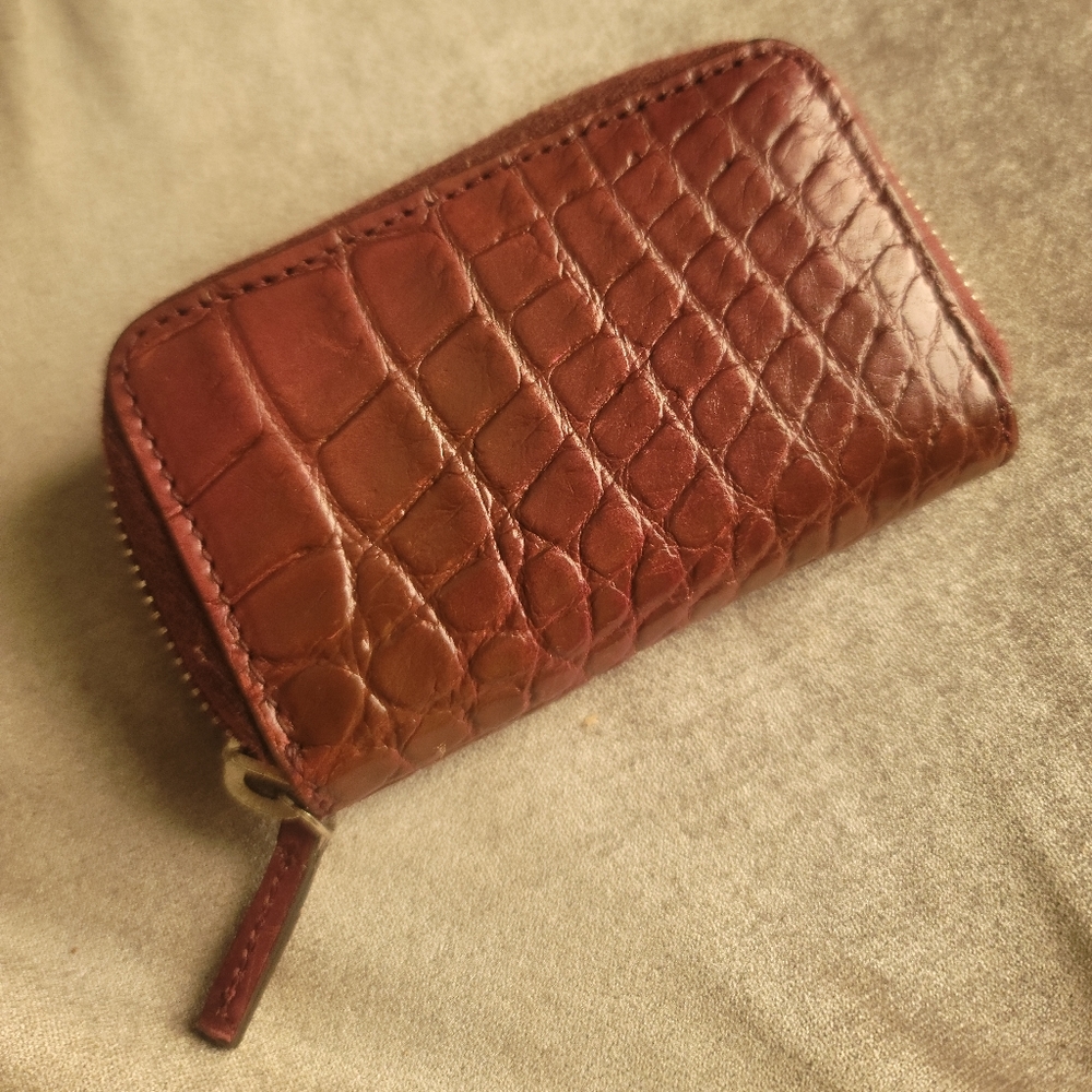 Gucci crocodile zipper card case